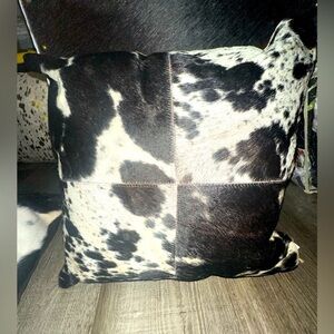 Patrick Cowhide Black and White Throw Pillow